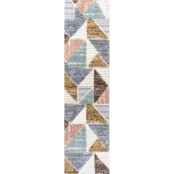 Aileen Geometric Scandi Colorblock Carved Area Rug